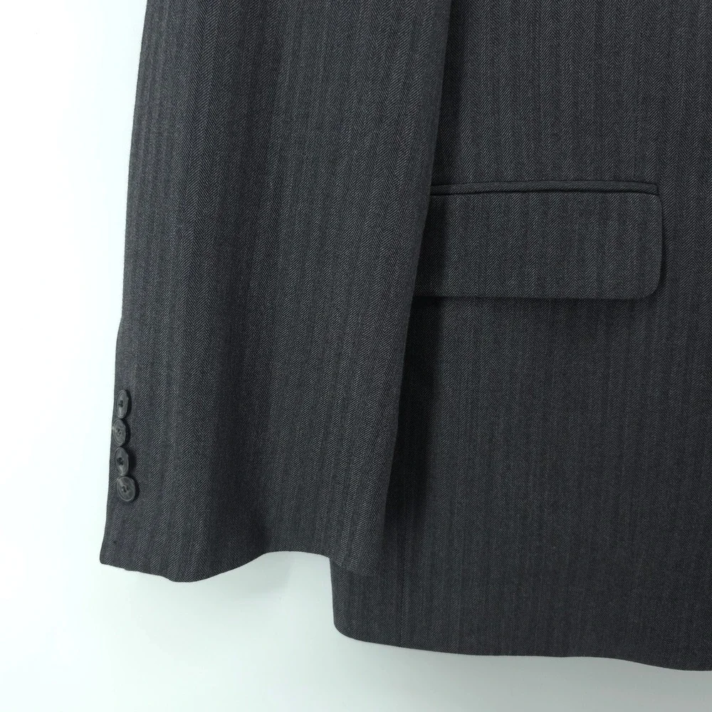 Jos. A. Bank 1905 Mens Suit Wool Charcoal Herringbone 43R 34x31 Tailored Fit